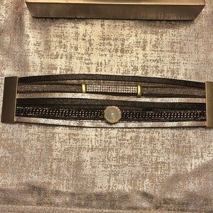 Multi strand bracelet, silver sparkles, bling, and small, white stone